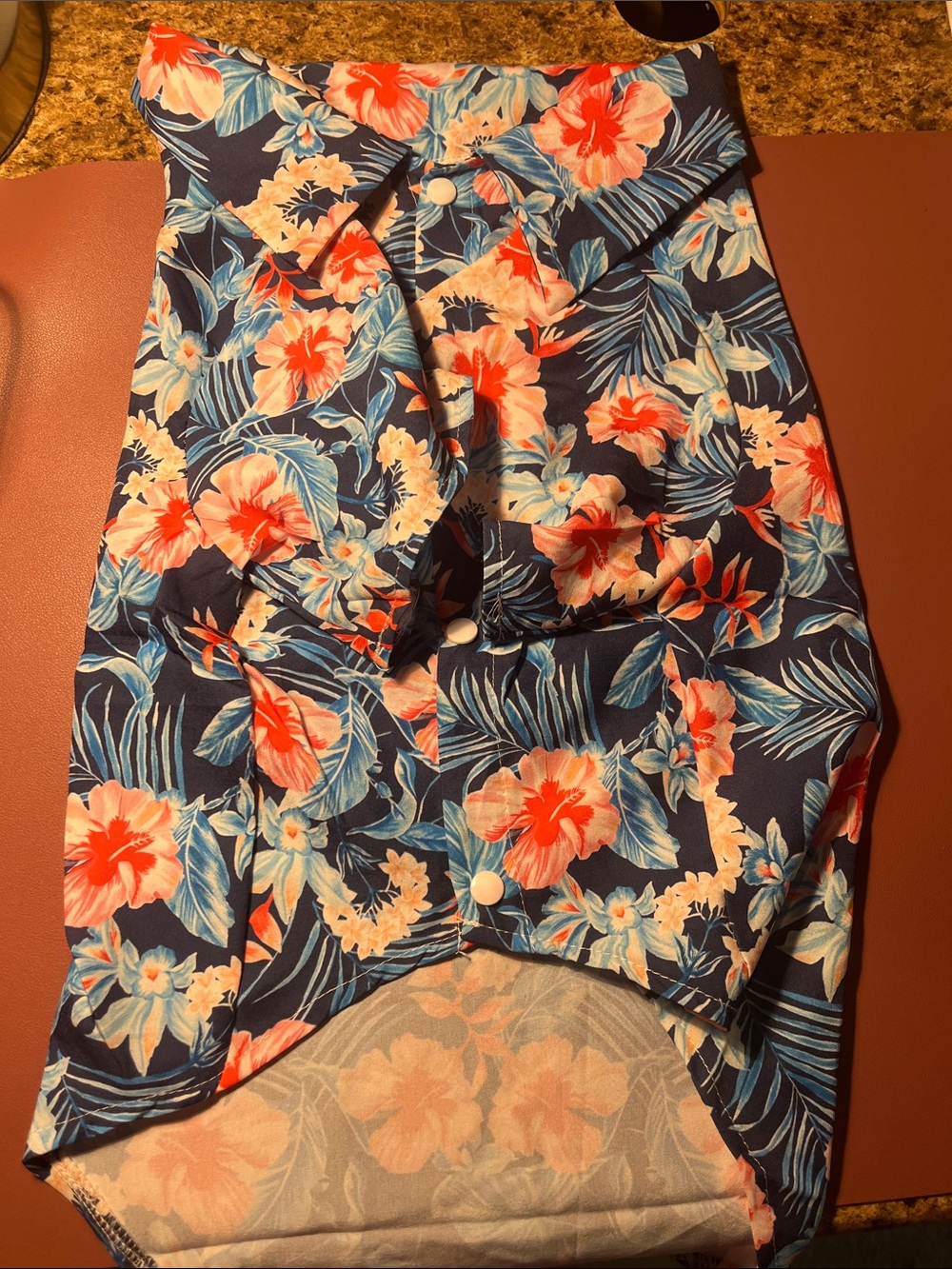 Floral Tropical Button-Up Shirt for a large dog